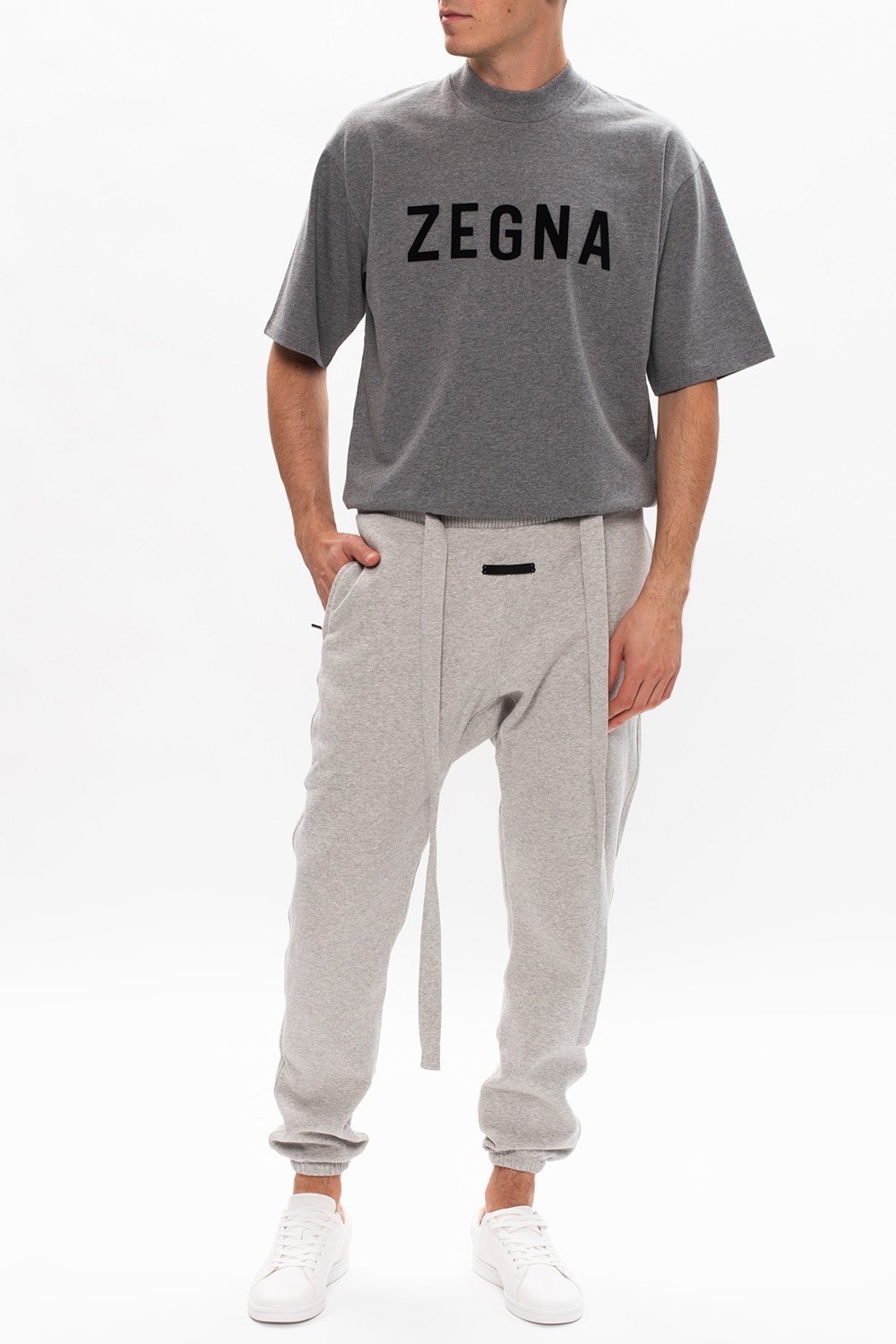 Grey T-shirt with logo Fear Of God Zegna - Vitkac KR